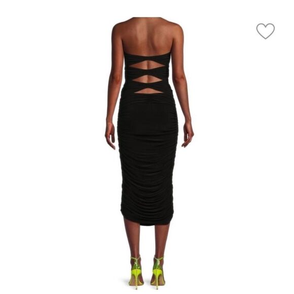 Norma Kamali Black Cutout Midi Dress - Picture 2 of 12